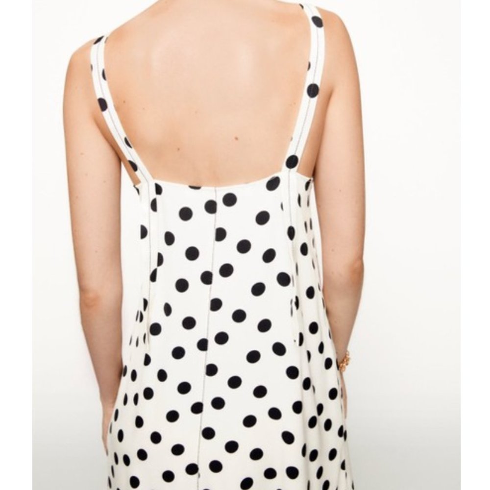 ZARA STUDIO POLKA DOT SLIP MAXI DRESS - Picture 8 of 16